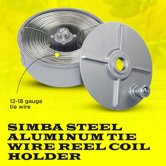 Alt view image 2 of 7 - Aluminum Tie Wire Reel Coil Holder - Lightweight & Durable Wire Holder with Ergonomic Rewind Knob, Smooth Operating Wire Reel Dispenser, Sturdy Aluminum Reel with Built-in Belt Loops for Construction