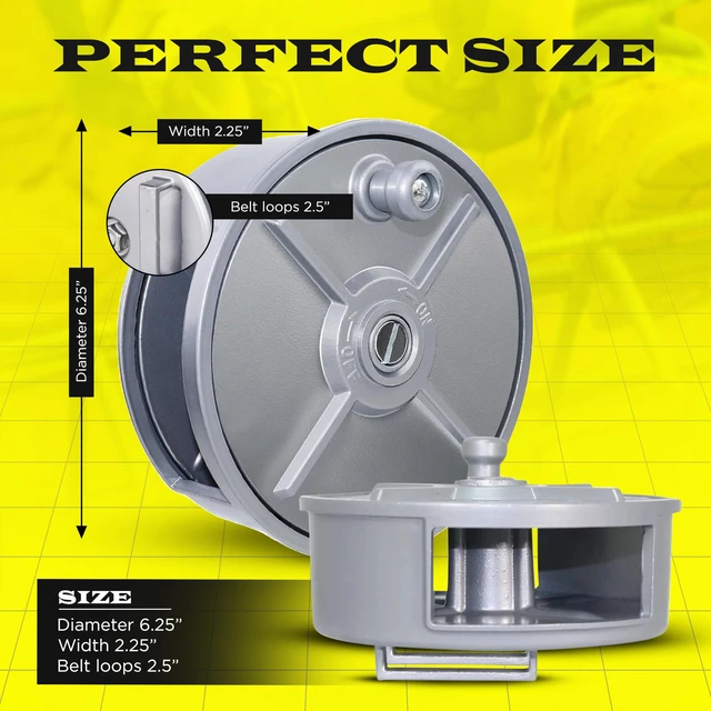 Alt view image 3 of 7 - Aluminum Tie Wire Reel Coil Holder - Lightweight & Durable Wire Holder with Ergonomic Rewind Knob, Smooth Operating Wire Reel Dispenser, Sturdy Aluminum Reel with Built-in Belt Loops for Construction