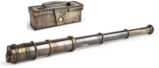 Main image of V.Empire Handcrafted Telescope with Box Functional Vintage Replica Brass Nautical Antique Gifts for Men Brass Nautical Spyglass & Collectible Decor for Kids 15 Inches