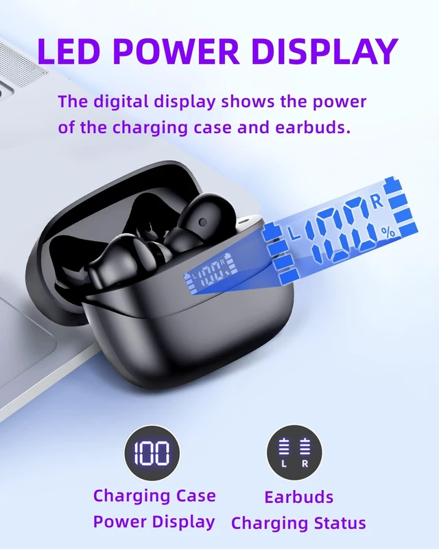 Alt view image 5 of 7 - Wireless Earbuds A8 PRO Bluetooth Ear Buds & in-Ear Headphones Deep Bass Bluetooth Earbuds, Clear Call, IPX7 Waterproof Ear Phones, 36Hrs Playtime Compatible with Samsung TV Phone Android