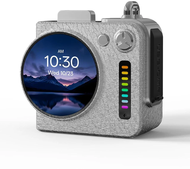 Main image of Portable All-in-One Bluetooth Speaker with Touchscreen Hi-Fi Sound Mini Wireless Bluetooth Speaker with Alarm Clock, Weather, Calendar, Metal Pendant for Home/Outdoor/Travel/Cycling/Camping