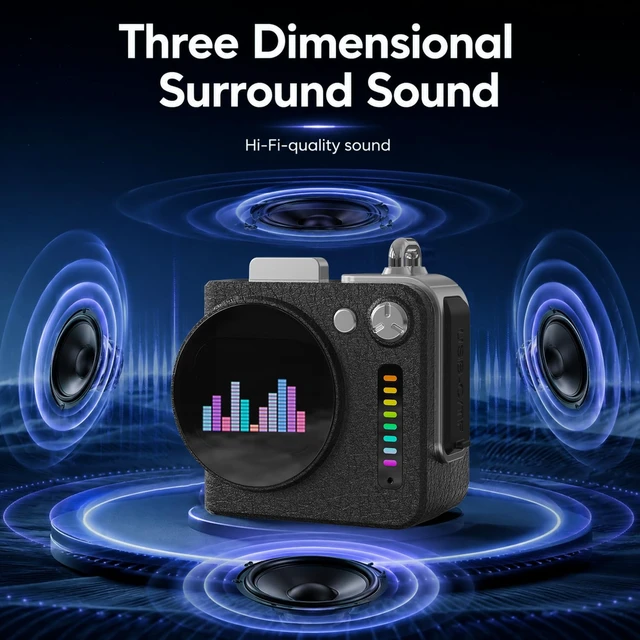 Alt view image 5 of 7 - Portable All-in-One Bluetooth Speaker with Touchscreen Hi-Fi Sound (Black)