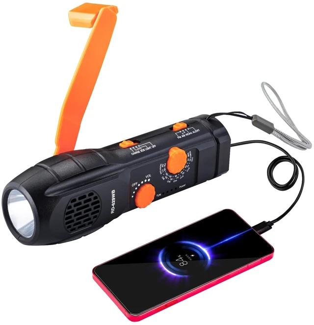 Main image of Emergency Radio Hand Crank with Flashlights, Portable AM/FM NOAA Weather Radio Alert and Survival Flashlight SOS Alarm