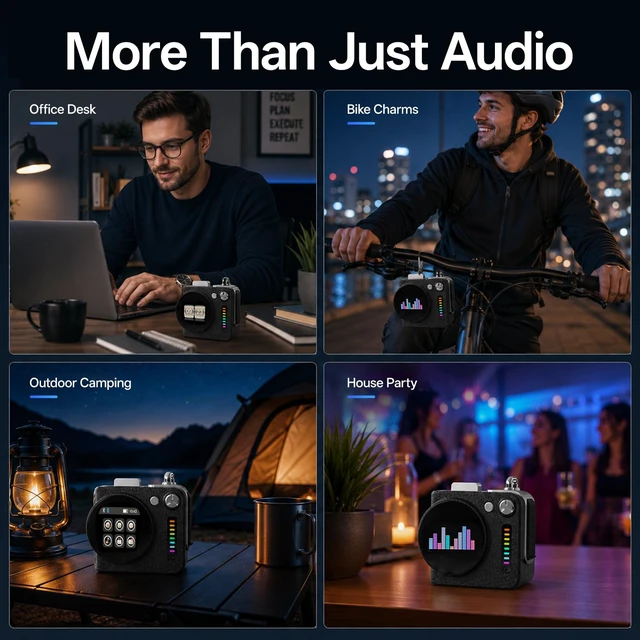 Alt view image 7 of 7 - Portable All-in-One Bluetooth Speaker with Touchscreen Hi-Fi Sound (Black)