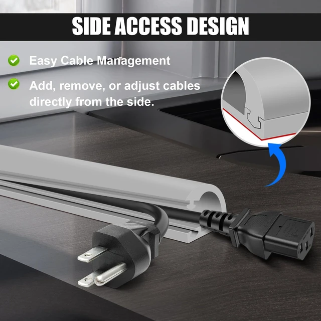 Alt view image 4 of 7 - Wall Cord Hider,Flexible Self-Adhesive Wire Cover,Gray,Large -118inch Flexible Self-Adhesive Wire Cover,With adhesive and gloves,Side-Open Cable Raceway, For Mounted TV, Home Theater&Office