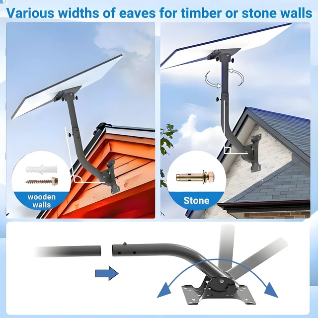Alt view image 4 of 7 - Starlink Gen 3 Wall & Roof Mount Kit, 180° Adjustable Pole Mount with Gen 3 Pipe Aluminum Alloy AdapterWeatherproof Design for Satellite Dish & RVEasy InstallationIron Grey