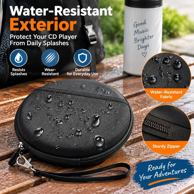 Alt view image 7 of 7 - Portable CD Player Case Compatible with Deluxe/for ARAFUNA/for GPX/for Soulcke/for MONODEAL Personal Disc Player, Travel Carrying Stoarge Holder for Earphone & Cable (Box Only)