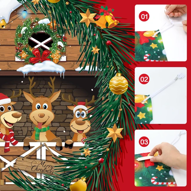 Alt view image 3 of 7 - Christmas Garage Door Banner Decor, 7 x 8 ft, Reindeer