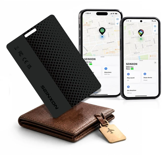 Main image of Wallet Tracker Card, Works with Apple Find My & Google Find Hub Ultra Slim Bluetooth Tracker, IP68 Waterproof, 5-Year Battery Life, 90dB Alert, Item Locator for Wallet, Passport, Luggage