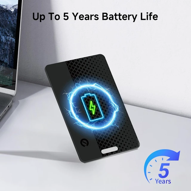 Alt view image 4 of 7 - Wallet Tracker Card, Works with Apple Find My & Google Find Hub Ultra Slim Bluetooth Tracker, IP68 Waterproof, 5-Year Battery Life, 90dB Alert, Item Locator for Wallet, Passport, Luggage