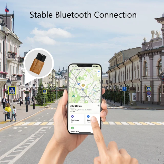 Alt view image 6 of 7 - Wallet Tracker Card, Works with Apple Find My & Google Find Hub Ultra Slim Bluetooth Tracker, IP68 Waterproof, 5-Year Battery Life, 90dB Alert, Item Locator for Wallet, Passport, Luggage