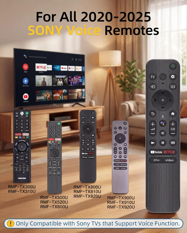 Alt view image 3 of 7 - Voice Remote Compatible with Sony Bravia Smart TVs 2018-2025
