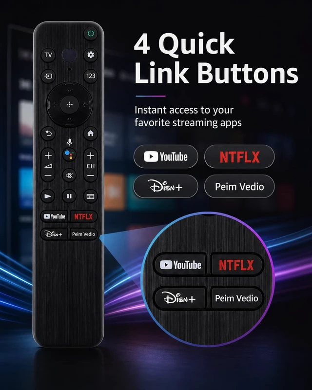 Alt view image 5 of 7 - Voice Remote Compatible with Sony Bravia Smart TVs 2018-2025