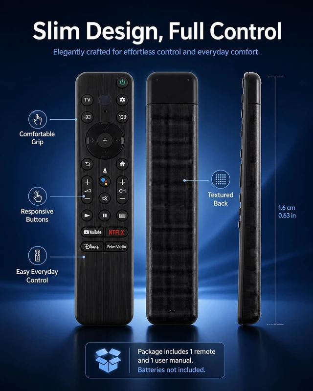 Alt view image 7 of 7 - Voice Remote Compatible with Sony Bravia Smart TVs 2018-2025