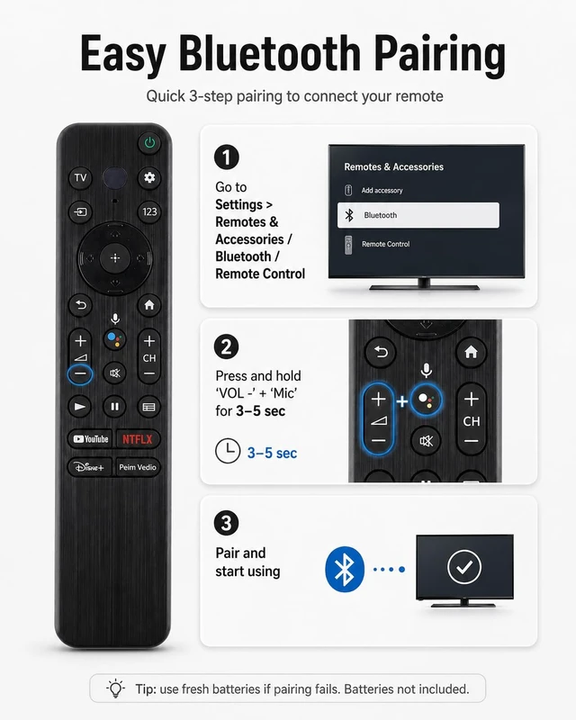 Alt view image 6 of 7 - Voice Remote Compatible with Sony Bravia Smart TVs 2018-2025