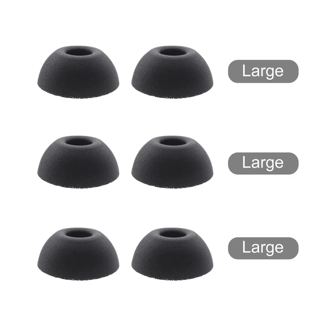 Alt view image 7 of 7 - Replacement Foam Ear Tips for AirPods Pro 3 Earbuds, Large Memory Foam Tips Compatible with AirPods Pro 3rd Generation 2025, Fit in The Charging Case, 3 Pairs, Black