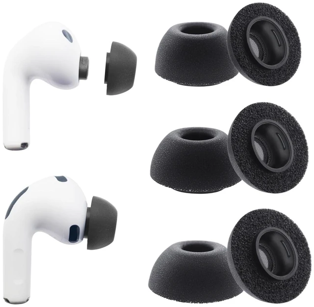 Main image of Ear Tips for AirPods Pro 3 (3rd Gen 2025), Foam Earbuds Tips, S/M/L Replacement Eartips, Fit in The Charging Case, 3 Pairs, Black