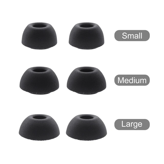 Alt view image 7 of 7 - Ear Tips for AirPods Pro 3 (3rd Gen 2025), Foam Earbuds Tips, S/M/L Replacement Eartips, Fit in The Charging Case, 3 Pairs, Black