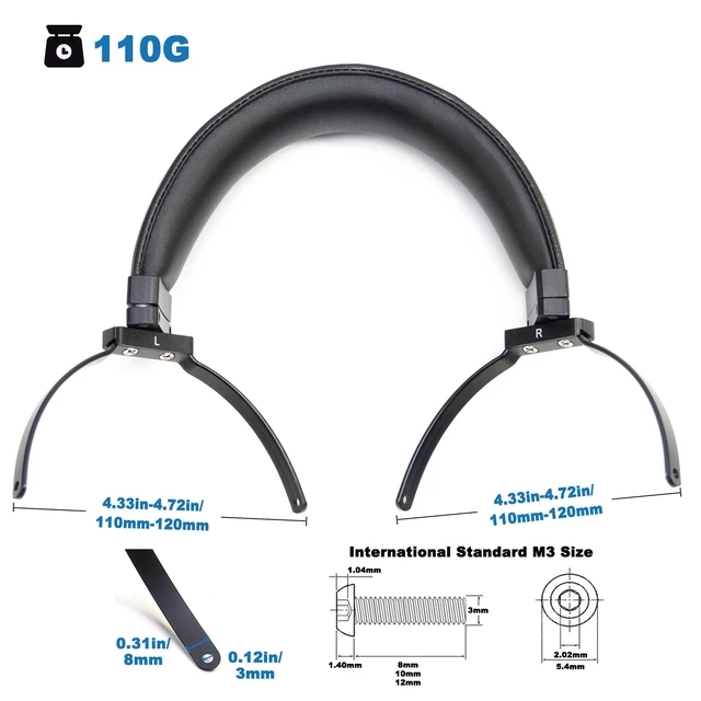 Alt view image 2 of 7 - Lambskin Real Leather Full Metal Headband Compatible with Hifiman Arya Ananda Edition XS X HE1000se HE1000 V2 Jade II,Arya Organic/Ananda Nano Headphone