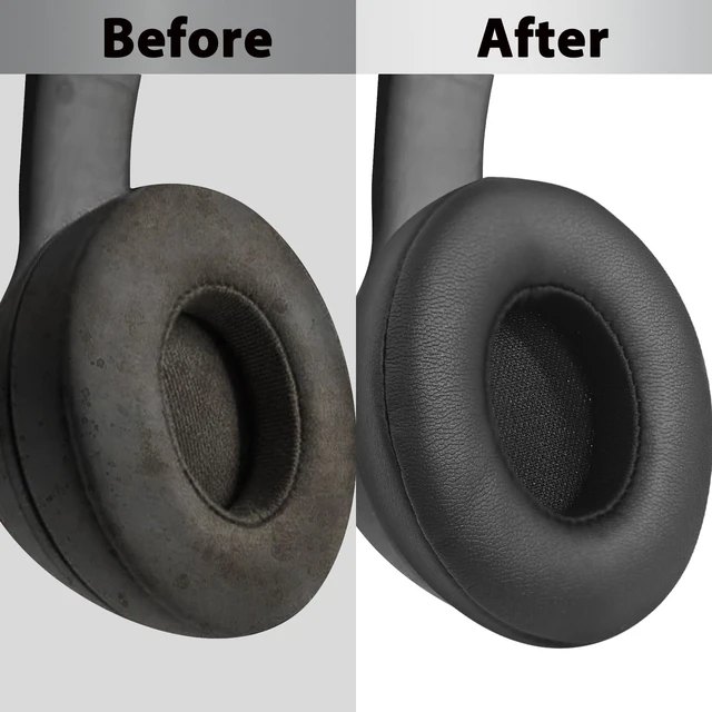 Alt view image 3 of 7 - Solo 4 Earpads Replacement Ear Pads Cushion for Beats Solo 4 Wireless Headphones Accessories, Solo4 Earpads with Softer Protein Leather and High Density Memory Foam - Black