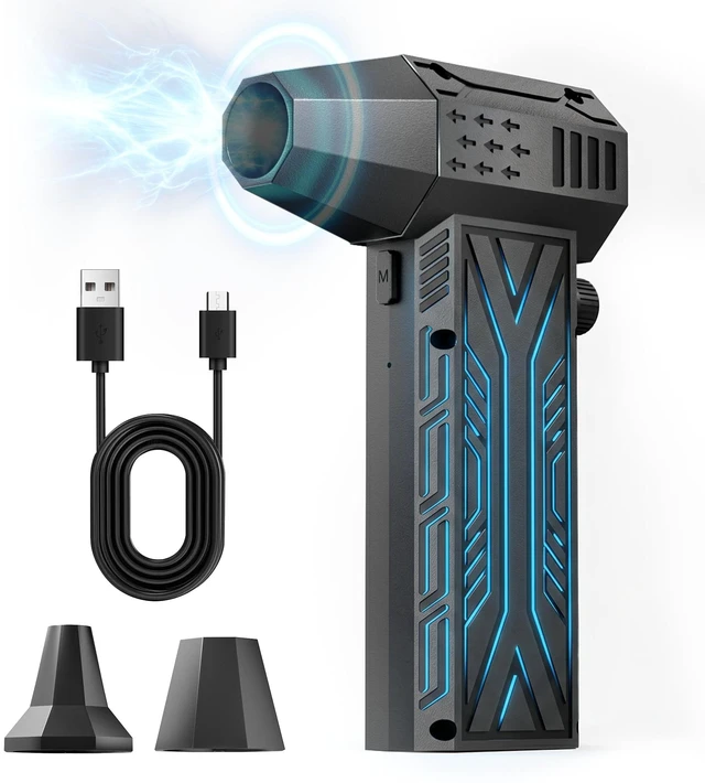 Main image of Compressed Air Duster 130000RPM Brushless, Rechargeable Cordless Electric Air Blower, Infinite Variable Speed Dust Remover Cleaner for Computer Keyboard Laptop, Home Car Outdoor Use, Black