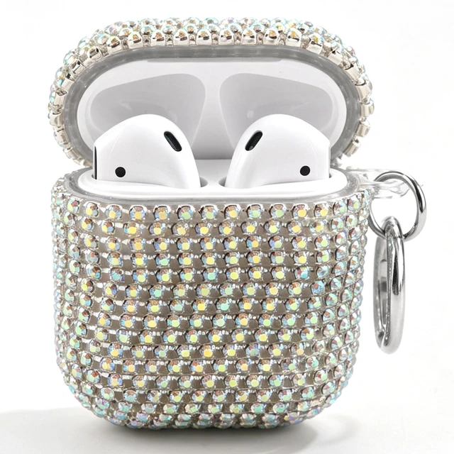 Main image of Glitter Case Compatible with AirPods 2nd / 1st Generation, Sparkling Diamond Case for AirPods 2 Case Bling Rhinestones Case Cover for Women, Shockproof Protective Cute Cover with Keychain (Colorful)
