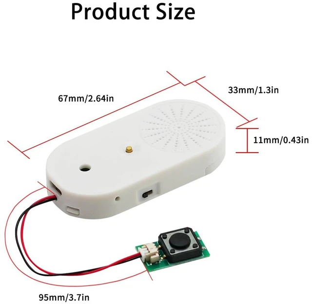 Alt view image 3 of 7 - Sound Module Voice Chip,16MB Push Button Control Activated MP3 Audio Box for Gift Box,Crafts, Christmas,New Year Greeting Gifts Cards Box Support USB Download Music with Speaker