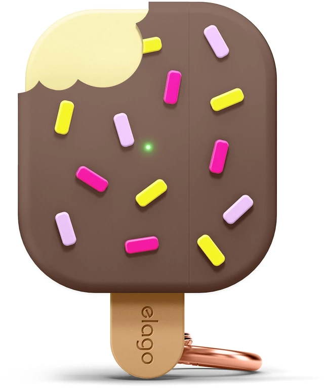Main image of Ice Cream Case for AirPods 3 Carabiner Included, Supports Wireless Charging, Shock Resistant, Full Protection (Chocolate)
