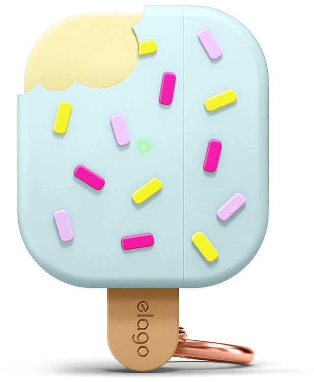 Main image of Ice Cream Case for AirPods 3 Carabiner Included, Supports Wireless Charging, Shock Resistant, Full Protection (Mint)