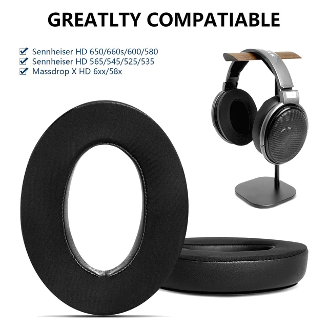 Alt view image 2 of 7 - GVOEARS Earpads Replacement for Sennheiser HD650/HD600/HD660S/HD545/HD525/HD535 Headphones Pads, Ear Cushion Also fit for MassdropX HD6XX/HD58X & HD580/HD565 Jubilee Headphone, Cooling-Gel Earpads
