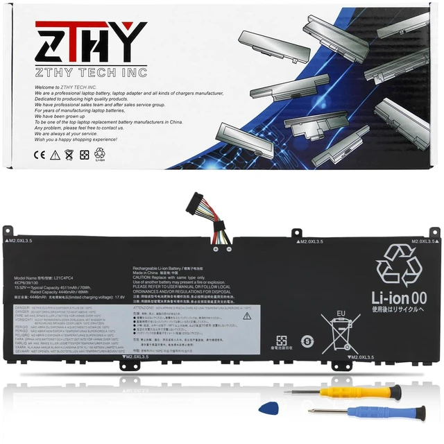Main image of L21C4PC4 L21M4PC7 Laptop Battery Replacement for Lenovo Slim 7 ProX-14IAH7 ProX-14ARH7 82V1 82V2, Yoga Slim 7 ProX-14IAH7 ProX-14ARH7 82TK 82TL Series L21C4PE0 L21D4PE0 L21D4PC4 L21M4PE0 15.52V 70Wh