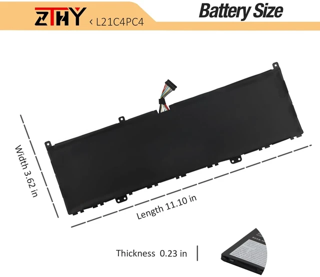 Alt view image 6 of 6 - L21C4PC4 L21M4PC7 Laptop Battery Replacement for Lenovo Slim 7 ProX-14IAH7 ProX-14ARH7 82V1 82V2, Yoga Slim 7 ProX-14IAH7 ProX-14ARH7 82TK 82TL Series L21C4PE0 L21D4PE0 L21D4PC4 L21M4PE0 15.52V 70Wh