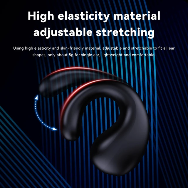 Alt view image 2 of 7 - Wireless Earbuds Open Ear Headphones Clip On Earbuds Bluetooth 5.4 Headphones Long Playtime Ear Buds Digital Display Charging Case Noise Canceling Waterproof Sports Earphones