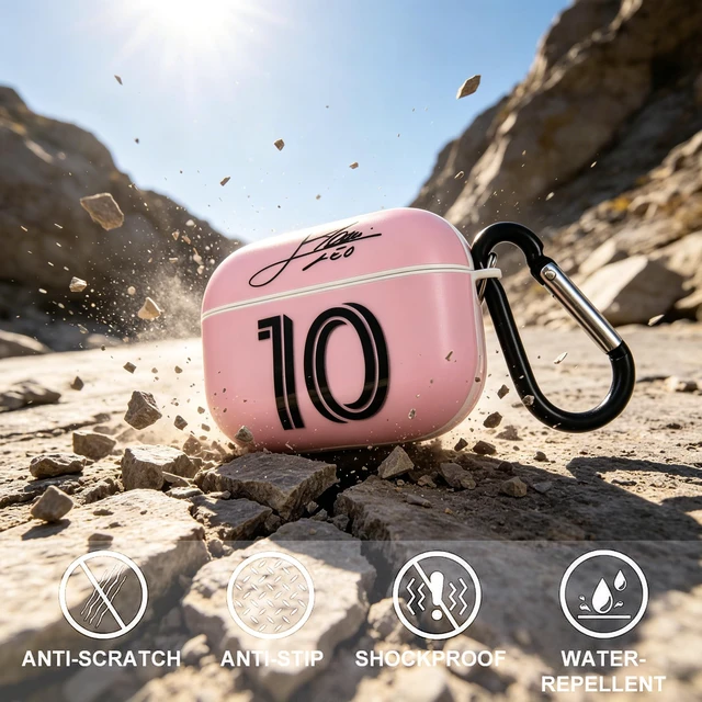 Alt view image 2 of 5 - No. 10 Jersey Bluetooth Headphone Protective Case,Compatible with Apple AirPods Pro 2nd and 1st (White, Miami)