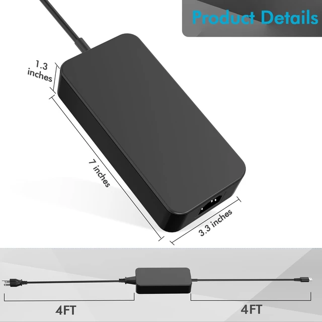 Alt view image 3 of 6 - 280W AC Charger Compatible with MSI GE66 GE76 Raider GP66 GP76 Leopard WE76 Stealth GS77 Vector GP76 GP66 12U Creator Z16P Z17 GT76 Titan Laptop Power Supply Adapter