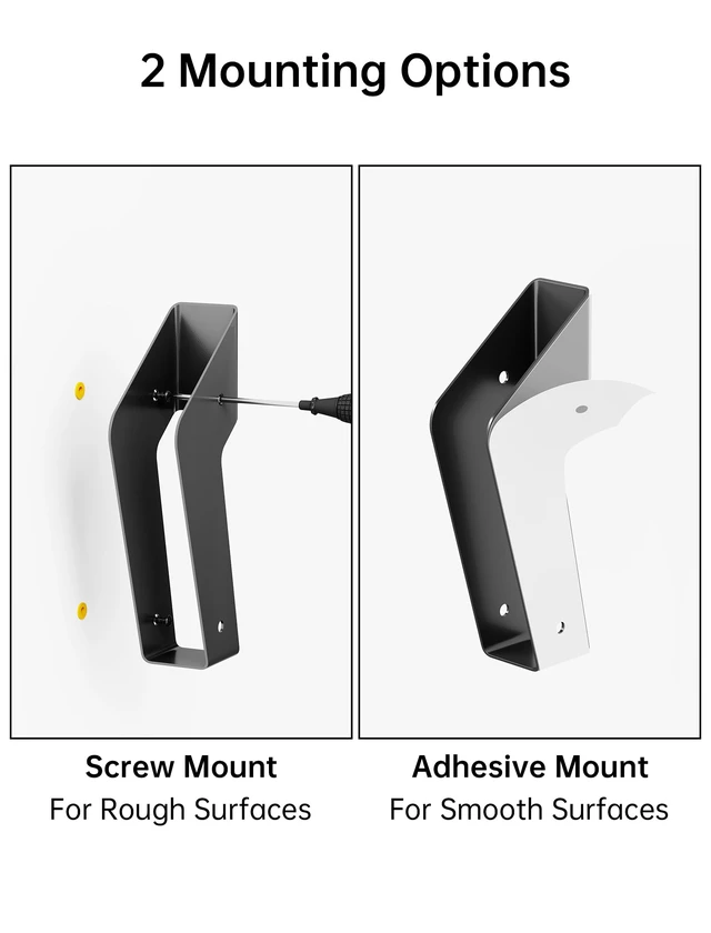 Alt view image 7 of 7 - Under Desk Laptop Mount & Wall Holder, Adjustable Metal Bracket 35mm Wall Bracket for MacBook, Keyboard, Tablet. EVA Pad Protects, Side Open Charging. Space-Saving Storage for Home & Office