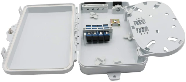 Main image of 4 Core FTTH Fiber Distribution Box, 4 Port Fiber Distribution Box Splitter Box, for SC, FC, E2000 Adapters