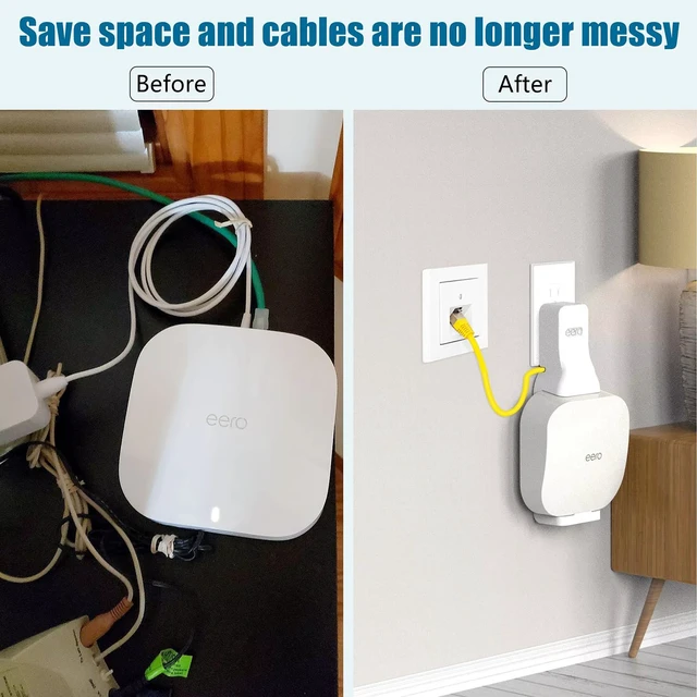 Alt view image 4 of 7 - Wall Mount Holder for eero Pro 6e & eero Pro 6 Mesh Wi-Fi System, Outlet Mounting Brackets Compatible with eero Pro 6/ 6E Mesh Wi-Fi Router (2)