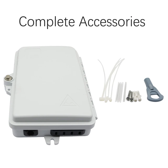 Alt view image 6 of 6 - 4 Core FTTH Fiber Distribution Box, 4 Port Fiber Distribution Box Splitter Box, for SC, FC, E2000 Adapters