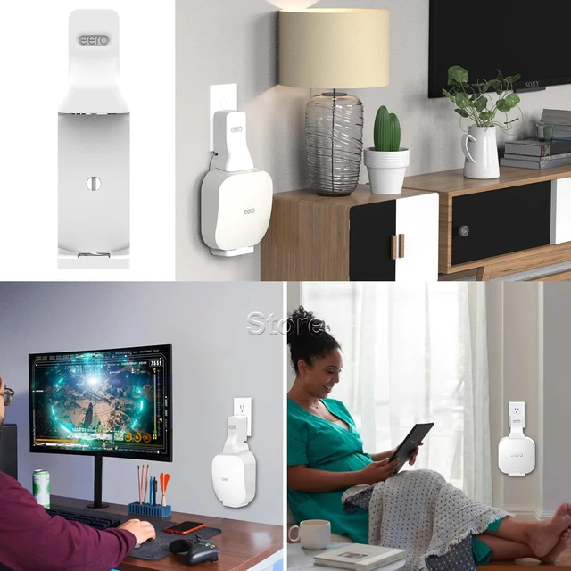 Alt view image 7 of 7 - Wall Mount Holder for eero Pro 6e & eero Pro 6 Mesh Wi-Fi System, Outlet Mounting Brackets Compatible with eero Pro 6/ 6E Mesh Wi-Fi Router (2)