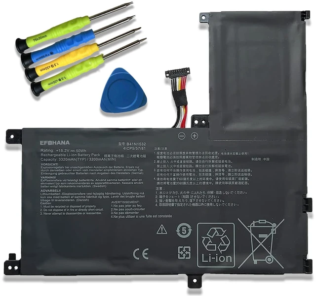Main image of B41N1532 Laptop Battery Replacement for Asus Zenbook Flip UX560 UX560UA UX560UA-1B Q504U Q504UA Series Notebook 0B200-02010100 15.2V 50Wh 3320mAh