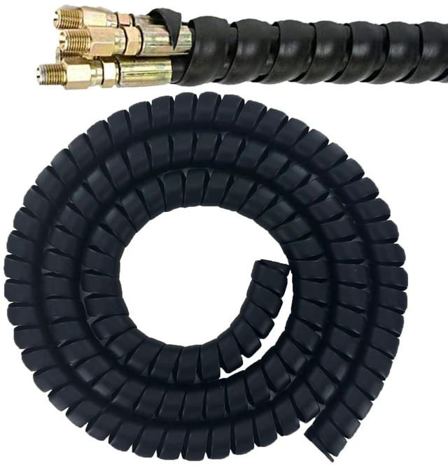 Main image of Spiral Wrap Cable Protector 1.58in OD x 10ft Pre-Cut Lengths Safe Hose Protector to Avoid Wear Extend Life for Hydraulic Pneumatic Hose (Black 1.58" OD 10FT Length)