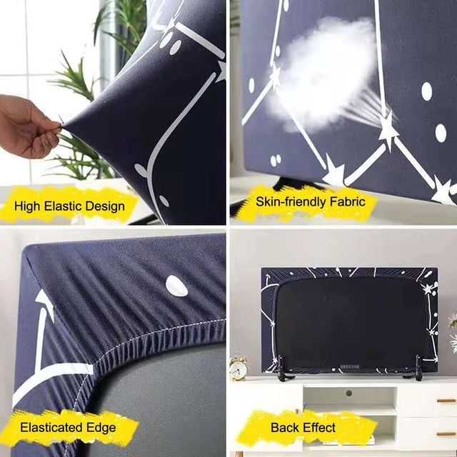 Alt view image 3 of 6 - TV Cover - LCD LED Dust Cover for Desktop & Hanging TVs, Colorful Screen Protectors (Lotus Leaf, 75 inch)