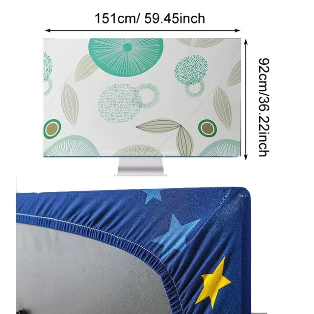 Alt view image 4 of 7 - TV Cover - LCD LED Dust Cover for Desktop & Hanging TVs, Colorful Screen Protectors (Lotus Leaf, 65 inch)