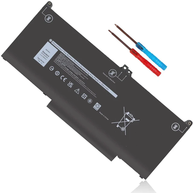 Main image of MXV9V 7.6V 60Wh Laptop Battery for Dell Latitude 7400 7300 E5300 E5310, Latitude 5300 5310 2-in-1, for Inspiron 7300 7306 2-in-1 Black Series P96G P97G P99G P100G P100G001 5VC2M 829MX 05VC2M 4-Cell