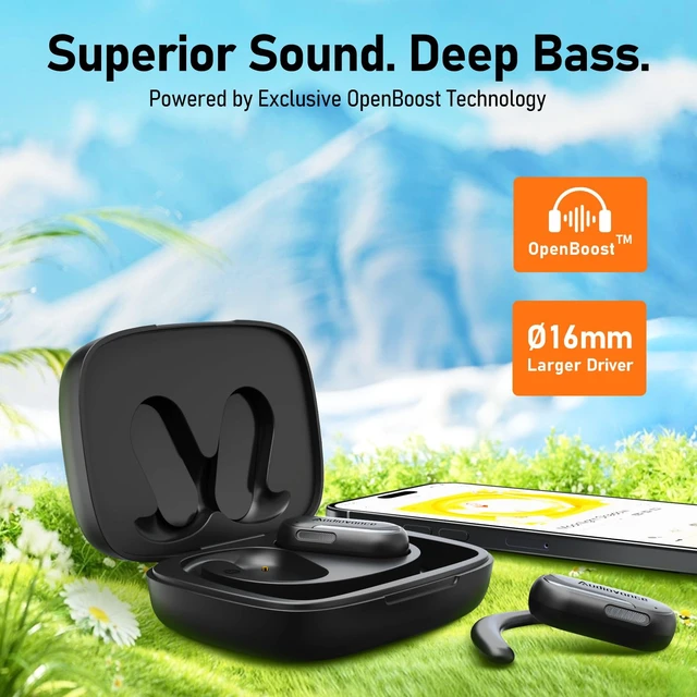 Alt view image 3 of 7 - OpenComfy 301 Wireless Bluetooth Open Ear Headphones for Running Secure & Comfort Fit, Ambient Awareness, Ideal for Workout Gym Sports, Superior Sound, Clear Calling for iPhone & Android