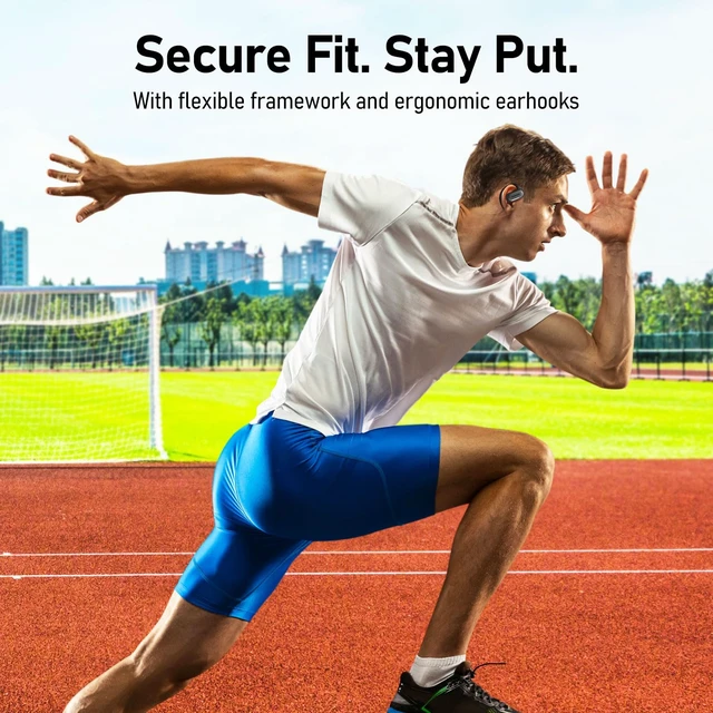 Alt view image 5 of 7 - OpenComfy 301 Wireless Bluetooth Open Ear Headphones for Running Secure & Comfort Fit, Ambient Awareness, Ideal for Workout Gym Sports, Superior Sound, Clear Calling for iPhone & Android