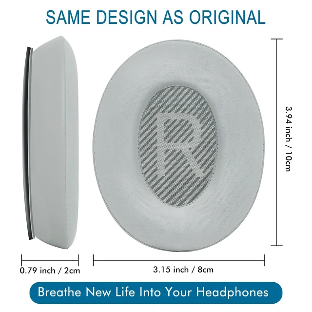 Alt view image 4 of 7 - Cooling Gel Ear Pads for Bose QC35 & QC35ii (QuietComfort 35) - Silver