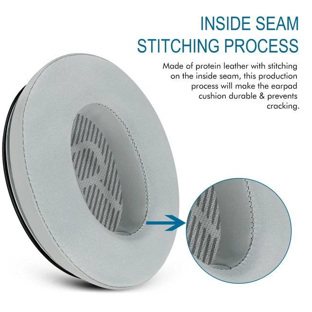 Alt view image 5 of 7 - Cooling Gel Ear Pads for Bose QC35 & QC35ii (QuietComfort 35) - Silver