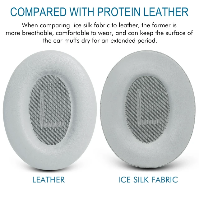 Alt view image 7 of 7 - Cooling Gel Ear Pads for Bose QC35 & QC35ii (QuietComfort 35) - Silver